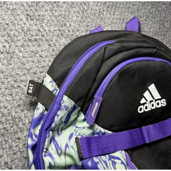Adidas Backpack Bat Equipment Bag Pockets Softball Women’s Black Purple One Size - Picture 4 of 8